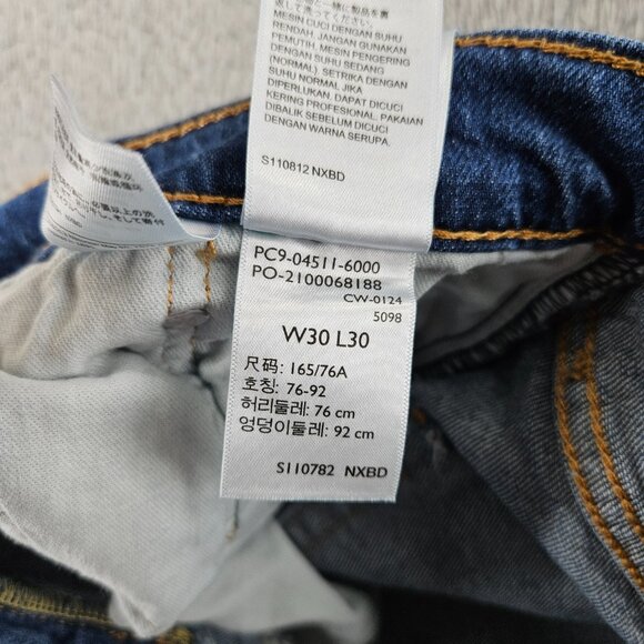 Levis Jeans Mens 30x30 Blue 511 Slim Fit Straight Leg Modern Stretch Work Pants - Picture 5 of 16